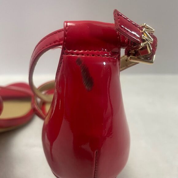 Michael Kors Simone Mid Sandal Patent Red Size 6 - Picture 5 of 8